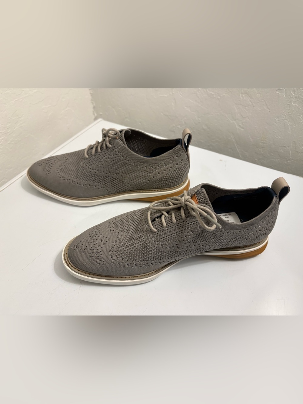 Men's Knit Oxford Lace-Up Shoes - Taupe